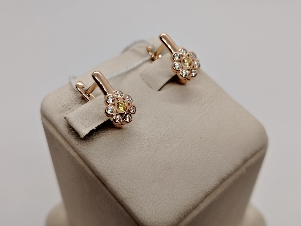 СКМИ585 СЕРЬГИ С КАМНЯМИ (Au 585)