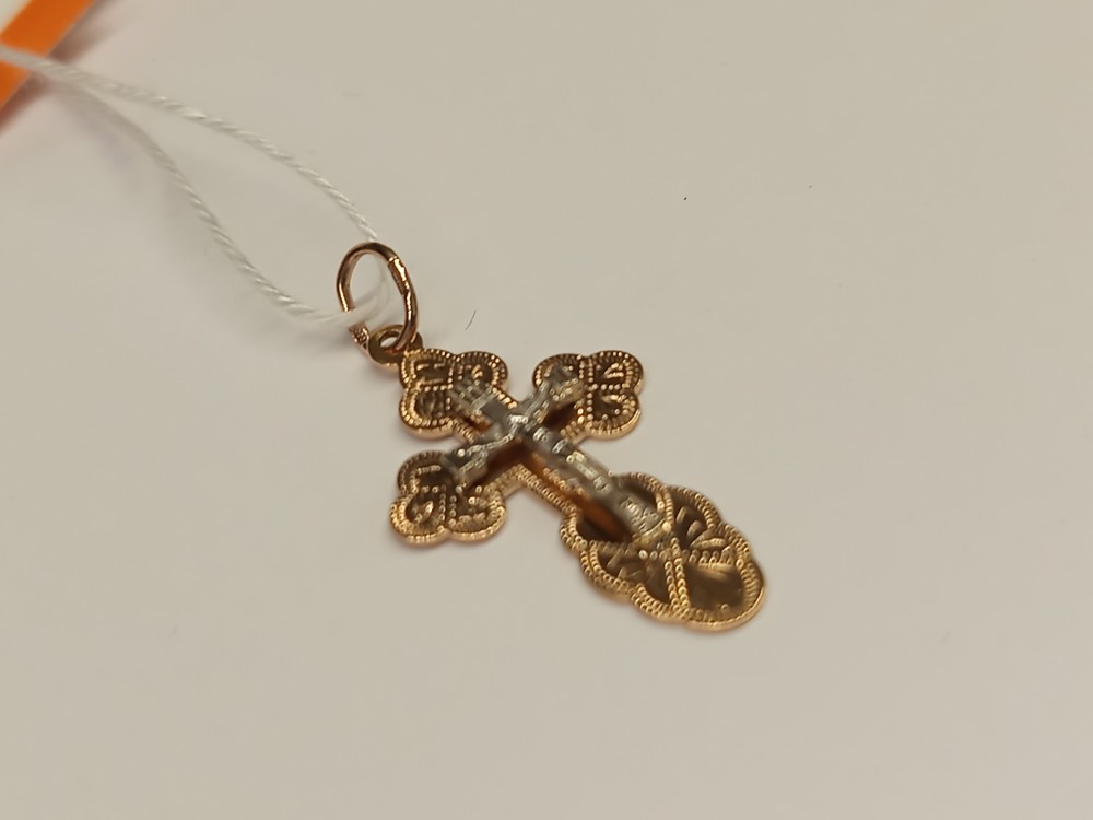 ПОДВЕСКА КРЕСТ БЕЗ КАМНЯ (Au 585)