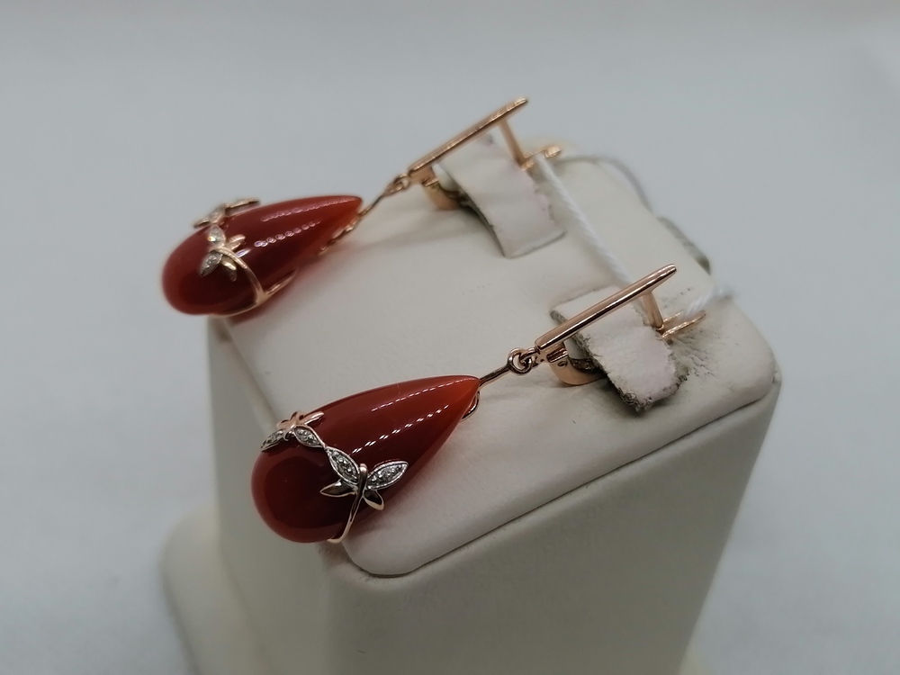 СКМИ585 СЕРЬГИ С КАМНЯМИ (Au 585)