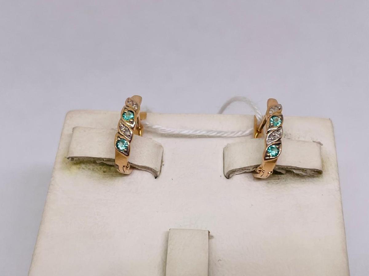 СКМИ585 СЕРЬГИ С КАМНЯМИ (Au 585)