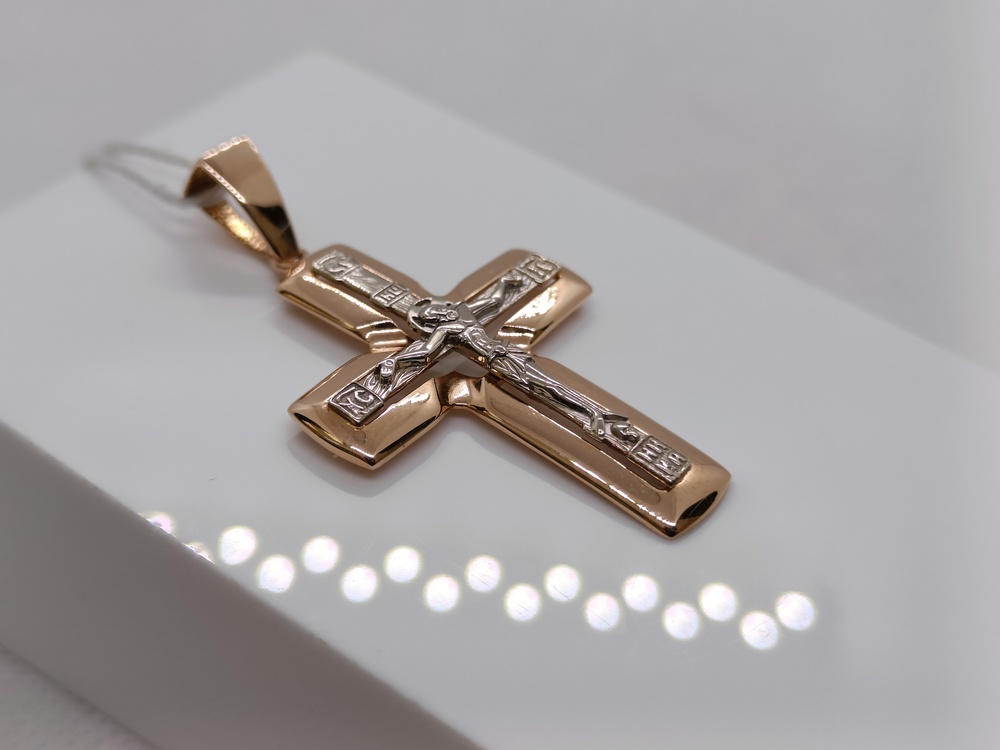 ПОДВЕСКА КРЕСТ БЕЗ КАМНЯ (Au 585)
