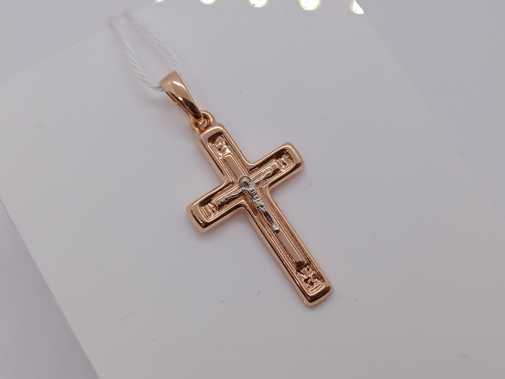 ПОДВЕСКА КРЕСТ БЕЗ КАМНЯ (Au 585)