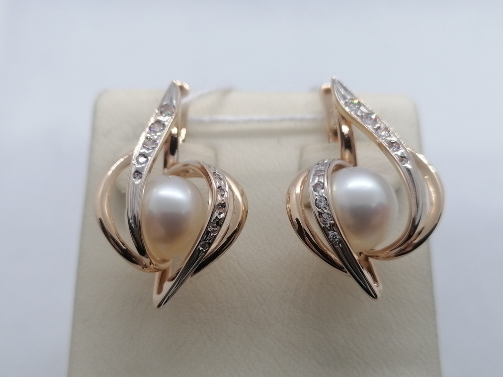 СКМИ585 СЕРЬГИ С КАМНЯМИ (Au 585)