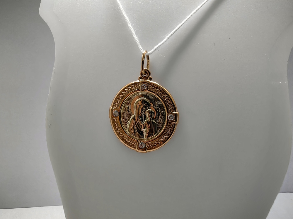 ПОДВЕСКА ИКОНА С КАМНЯМИ (Au 585)