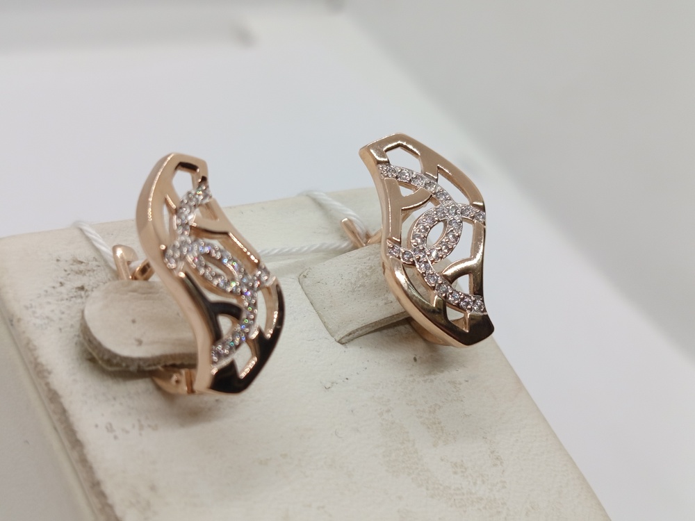 СКМИ585 СЕРЬГИ С КАМНЯМИ (Au 585)