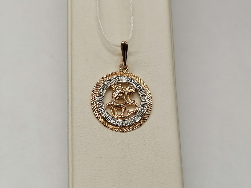 ПОДВЕСКА ЗНАК ЗОДИАКА ВОДОЛЕЙ (Au 585)