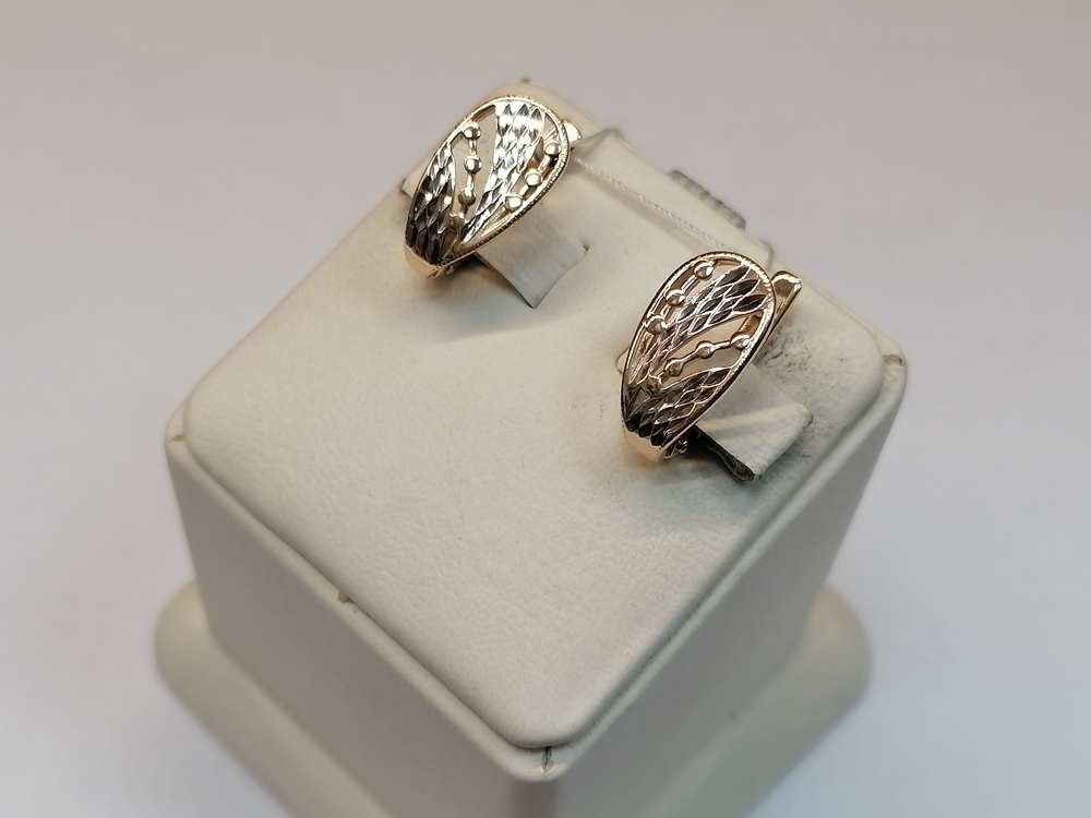 СБКМ585 СЕРЬГИ БЕЗ КАМНЯ (Au 585)