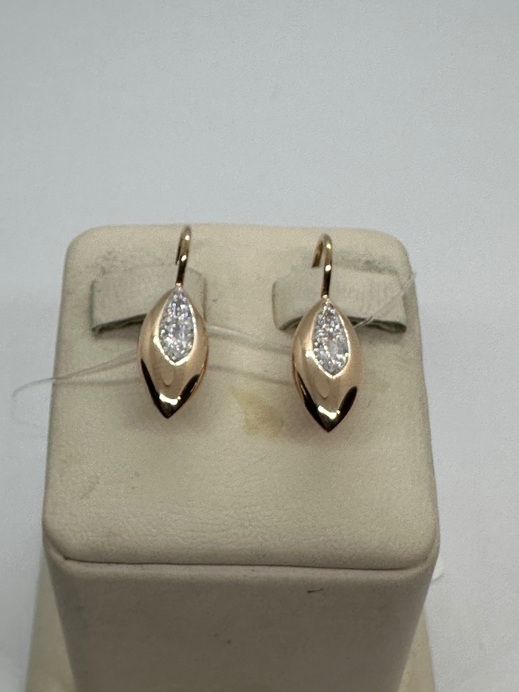 СЕРЬГИ ПЕТЕЛЬКА с камнями (Au 585)