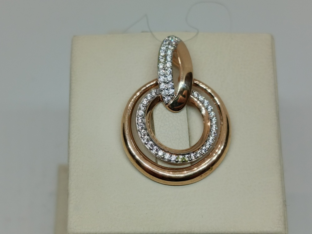 01-318046 ПОДВЕСКА С КАМНЯМИ (Au 585)