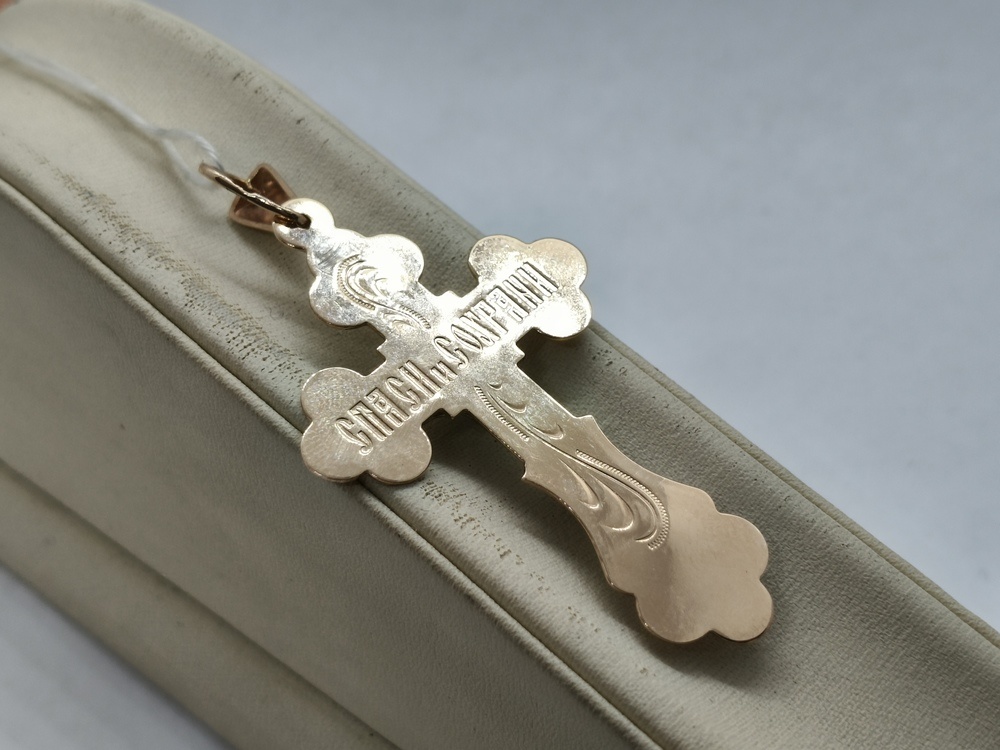 ПОДКБК585 ПОДВЕСКА КРЕСТ БЕЗ КАМНЯ (Au 585)