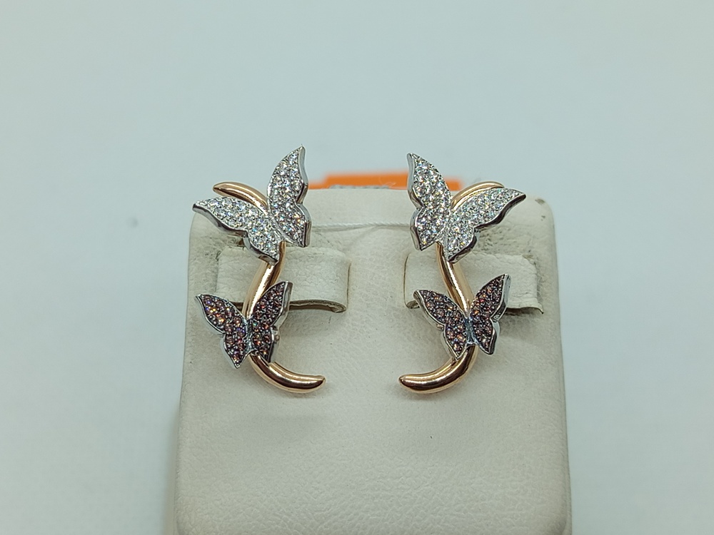 СКМИ585 СЕРЬГИ С КАМНЯМИ (Au 585)