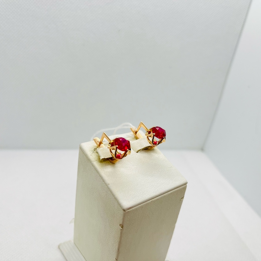 СКМ583 СЕРЬГИ С КАМНЕМ (Au 583)