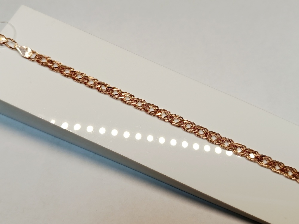 БРАСЛЕТ ПУСТОТЕЛЫЙ Ромб тройной (Au 585)