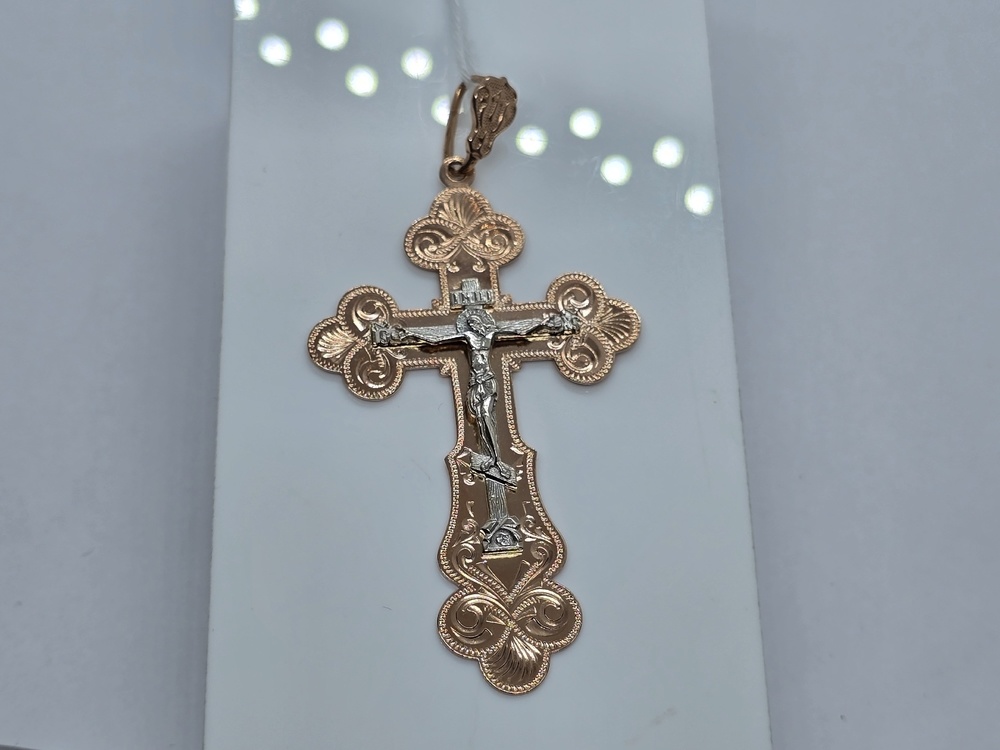 ПОДКБК585 ПОДВЕСКА КРЕСТ БЕЗ КАМНЯ (Au 585)