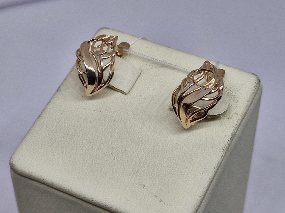 СБКМ585 СЕРЬГИ БЕЗ КАМНЯ (Au 585)