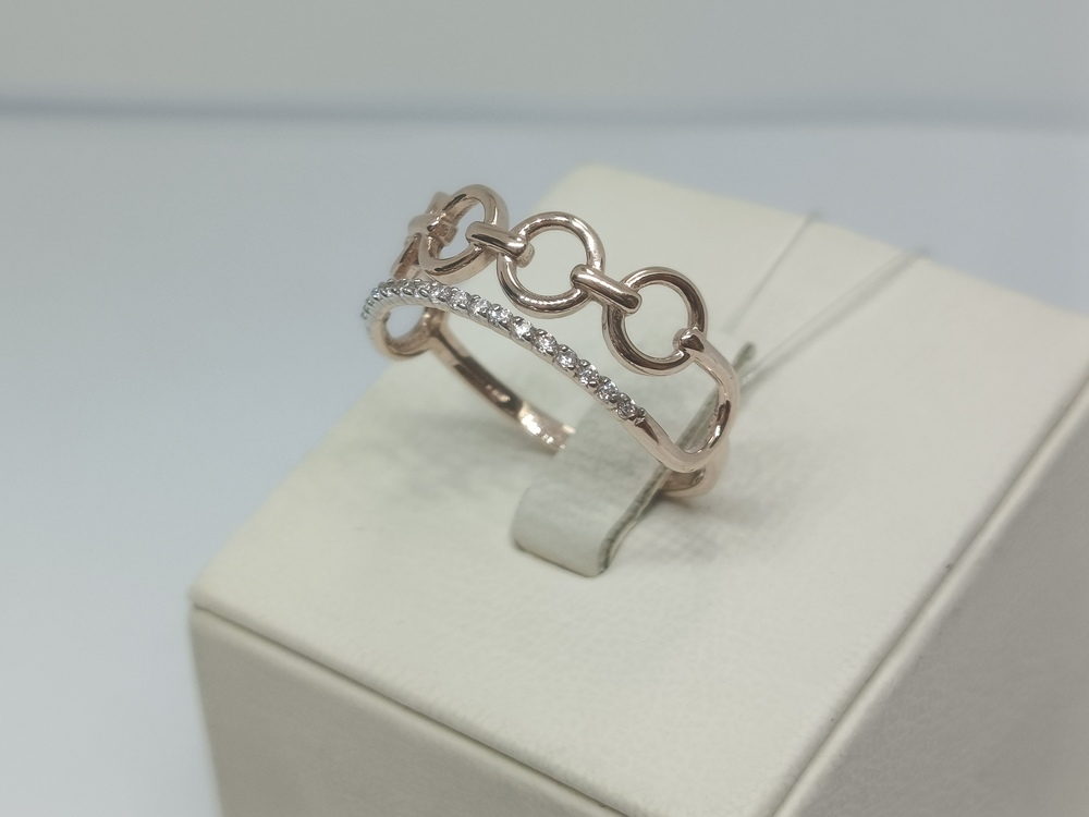 КОЛЬЦО С КАМНЯМИ (Au 585)