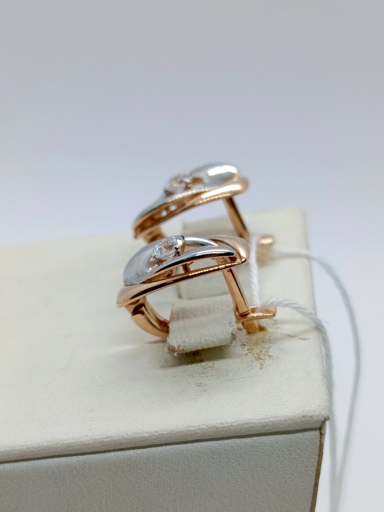 СКМ585 СЕРЬГИ С КАМНЕМ (Au 585)