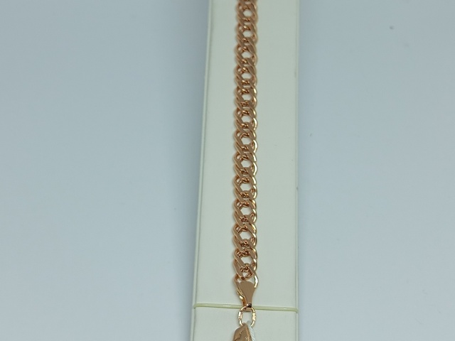 БРАСЛЕТ ПУСТОТЕЛЫЙ Ромб двойной Au 585