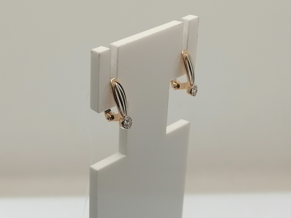 128278 СЕРЬГИ С КАМНЕМ (Au 585)