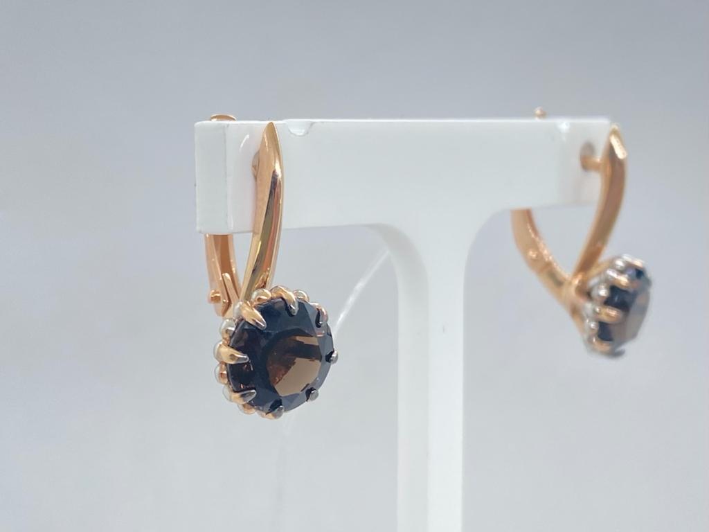 51-320-01761-2 СЕРЬГИ РАУХ-ТОПАЗ (Au 585)