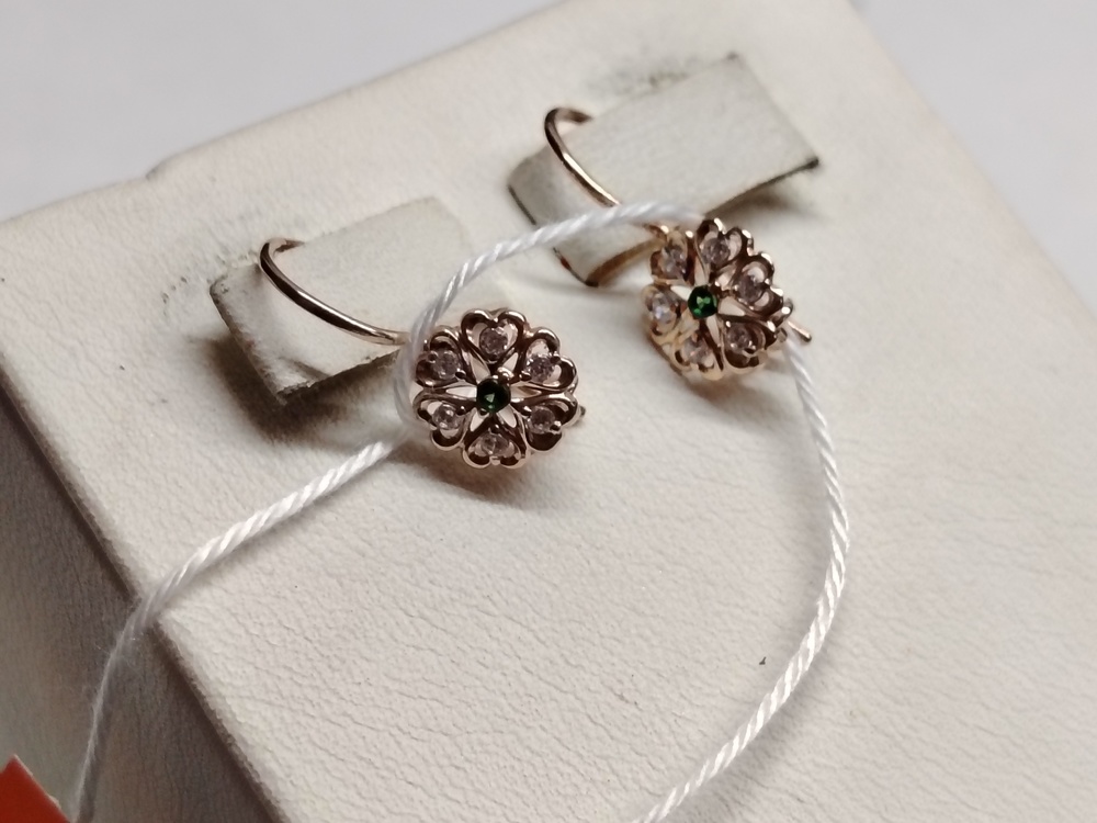 СКМИ585 СЕРЬГИ С КАМНЯМИ (Au 585)