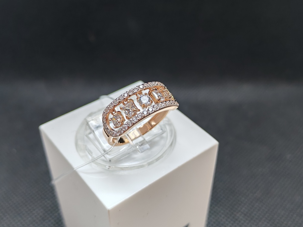 КОЛЬЦО С КАМНЯМИ (Au 585)