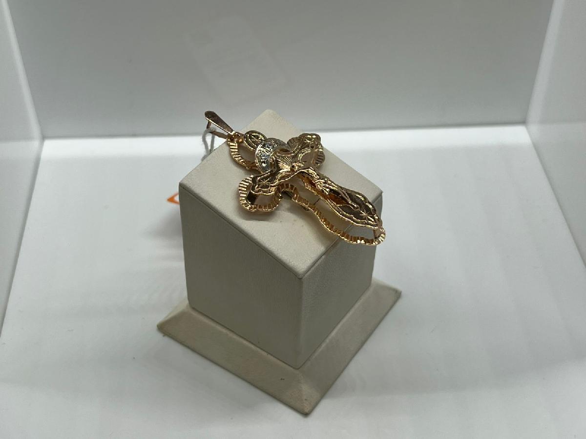 ПОДККИ585 ПОДВЕСКА КРЕСТ С КАМНЯМИ (Au 585)