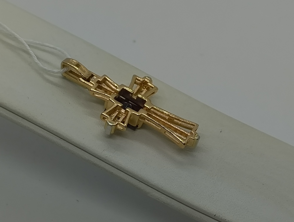 ПОДВЕСКА КРЕСТ С КАМНЯМИ (Au 585)