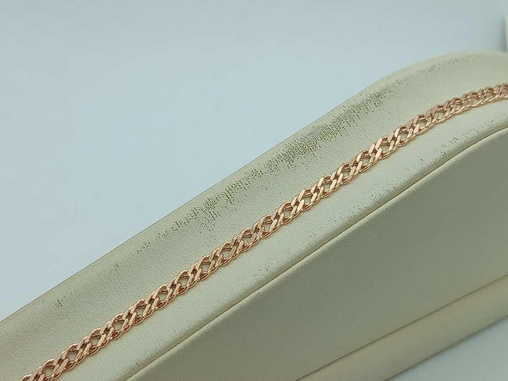 611107024 БРАСЛЕТ ПУСТОТЕЛЫЙ Ромб двойной (Au 585)