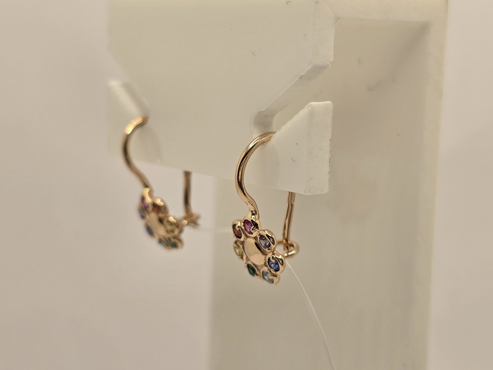 СЕРЬГИ ПЕТЕЛЬКА с камнями (Au 585)