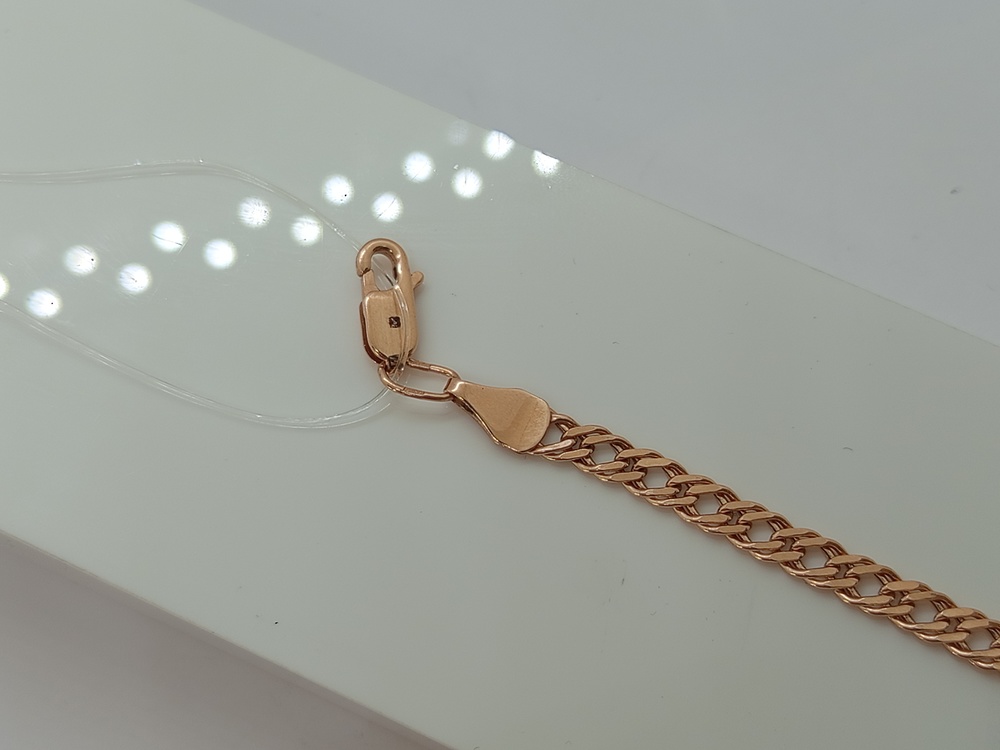 611107023 БРАСЛЕТ ПУСТОТЕЛЫЙ Ромб двойной (Au 585)