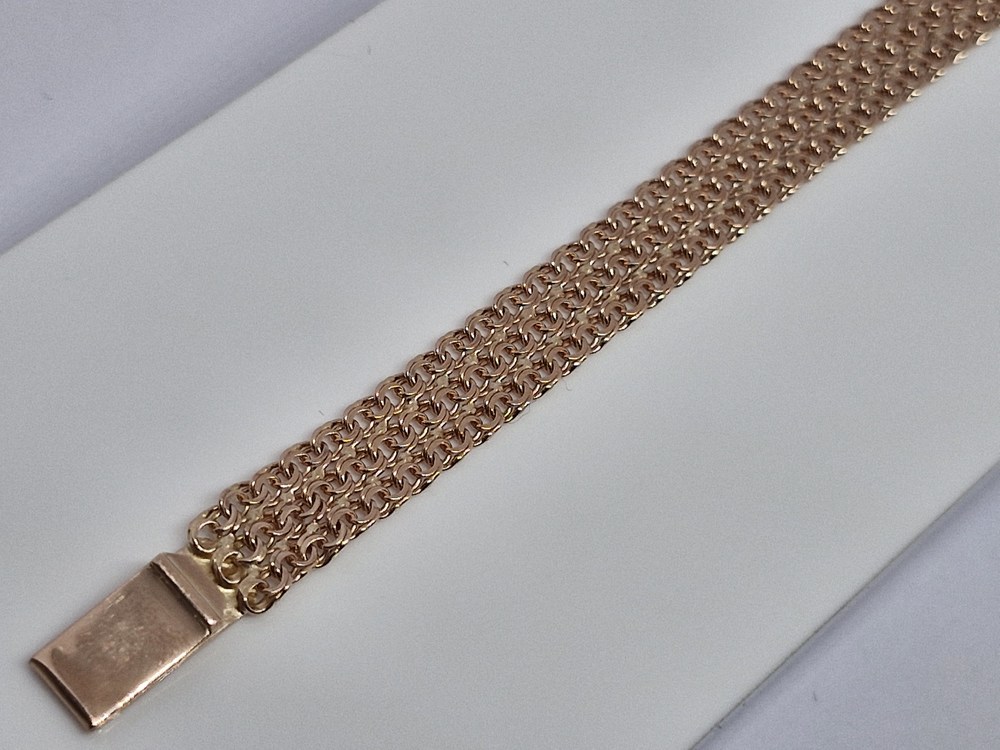 БРАСЛЕТ ПОЛНОВЕСНЫЙ Бисмарк тройной (Au 585)