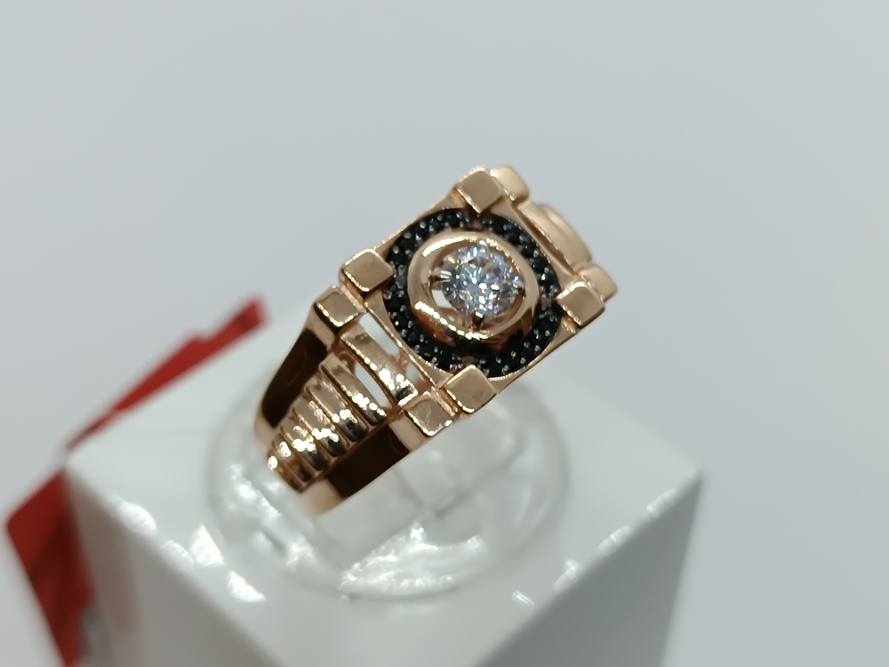 КОЛЬЦО ПЕЧАТКА с камнями (Au 585)