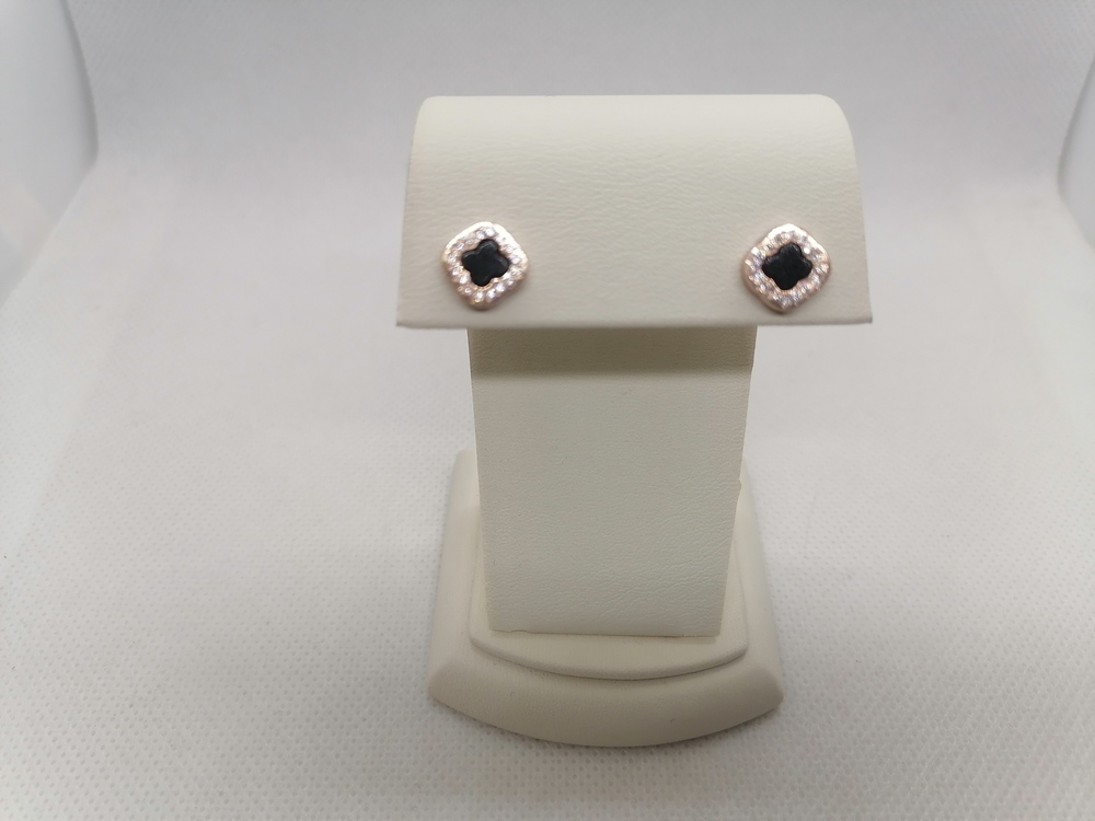 СЕРЬГИ ПУСЕТЫ Оникс (Au 585)