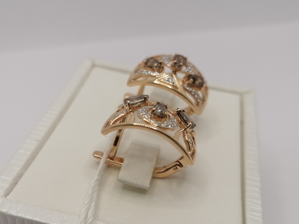 СКМИ585 СЕРЬГИ С КАМНЯМИ (Au 585)
