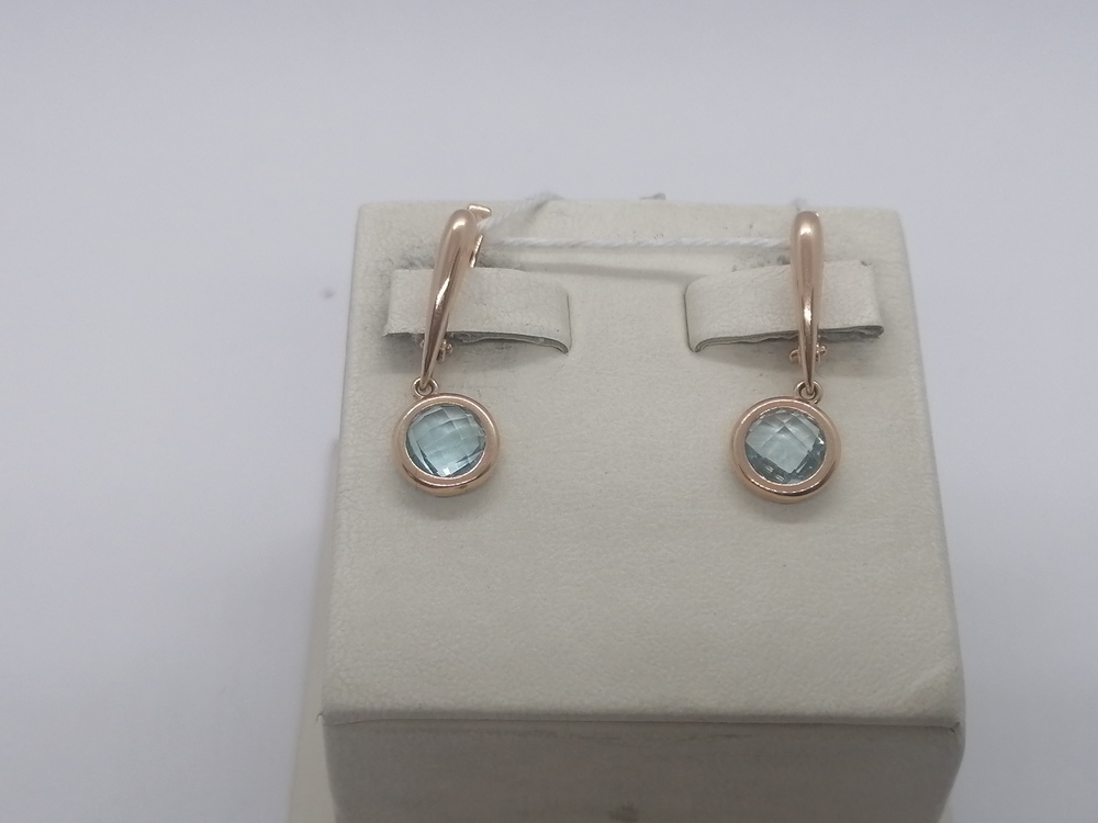 СКМ585 СЕРЬГИ С КАМНЕМ (Au 585)