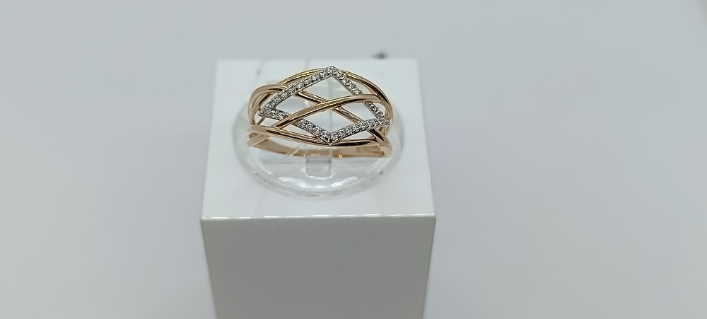 КОЛЬЦО С КАМНЯМИ (Au 585)