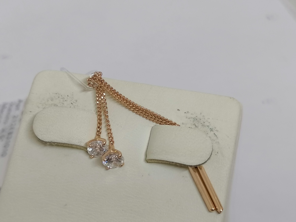 СЕРЬГИ ПРОДЕВКИ с камнем (Au 585)