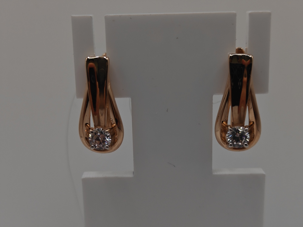 СЕРЬГИ С КАМНЕМ (Au 585)