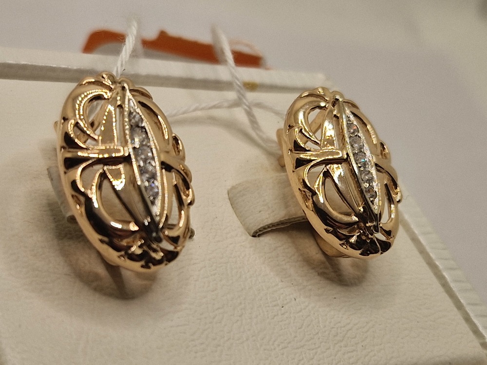 СКМИ585 СЕРЬГИ С КАМНЯМИ (Au 585)