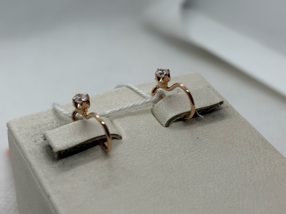 СКМ585 СЕРЬГИ С КАМНЕМ (Au 585)