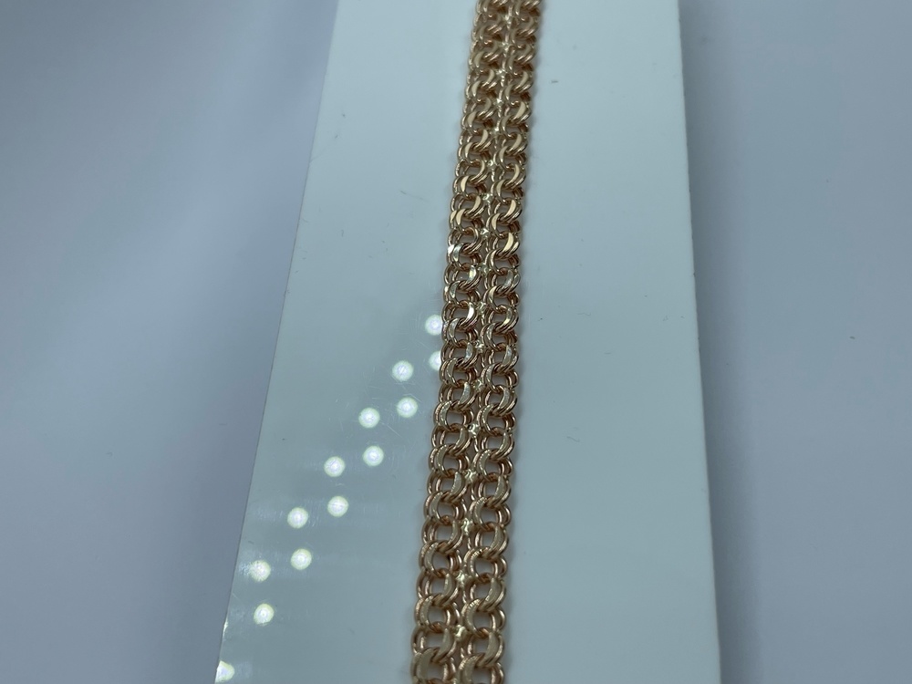 Бисмарк Б70 Двухрядный БРАСЛЕТ ПУСТОТЕЛЫЙ (Au 585)