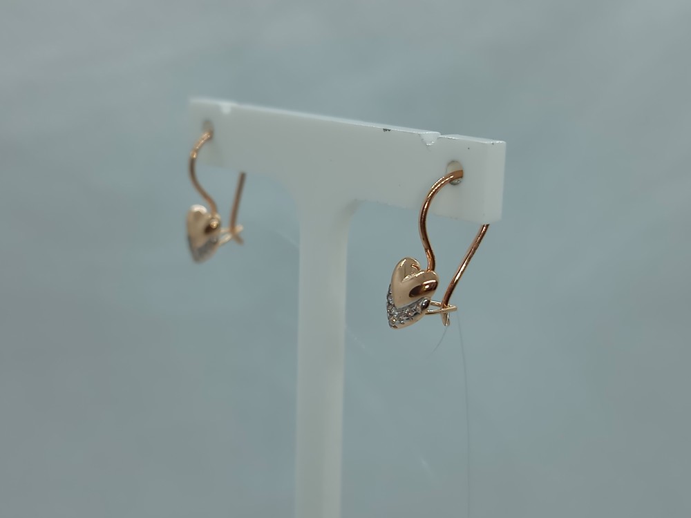 СЕРЬГИ ПЕТЕЛЬКА с камнями (Au 585)