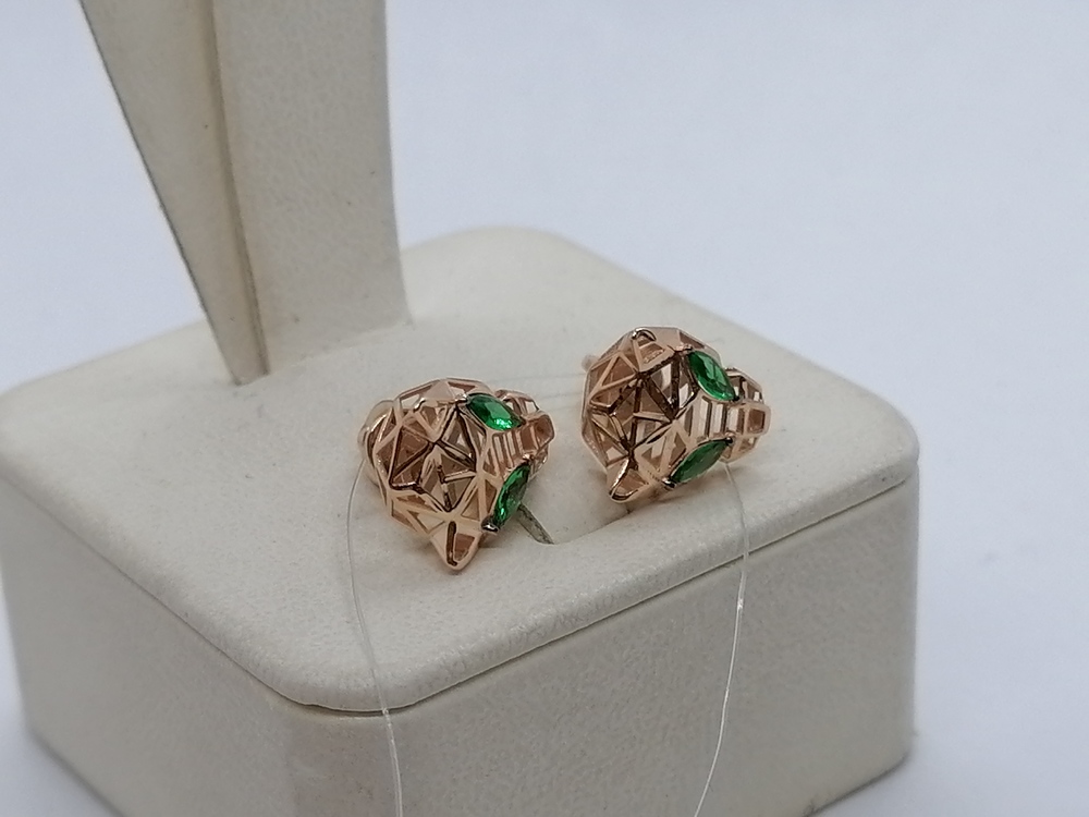 СЕРЬГИ ПУСЕТЫ с камнями (Au 585)