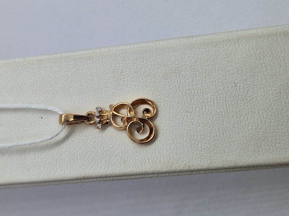 ПОДВЕСКА БУКВА В Au 585