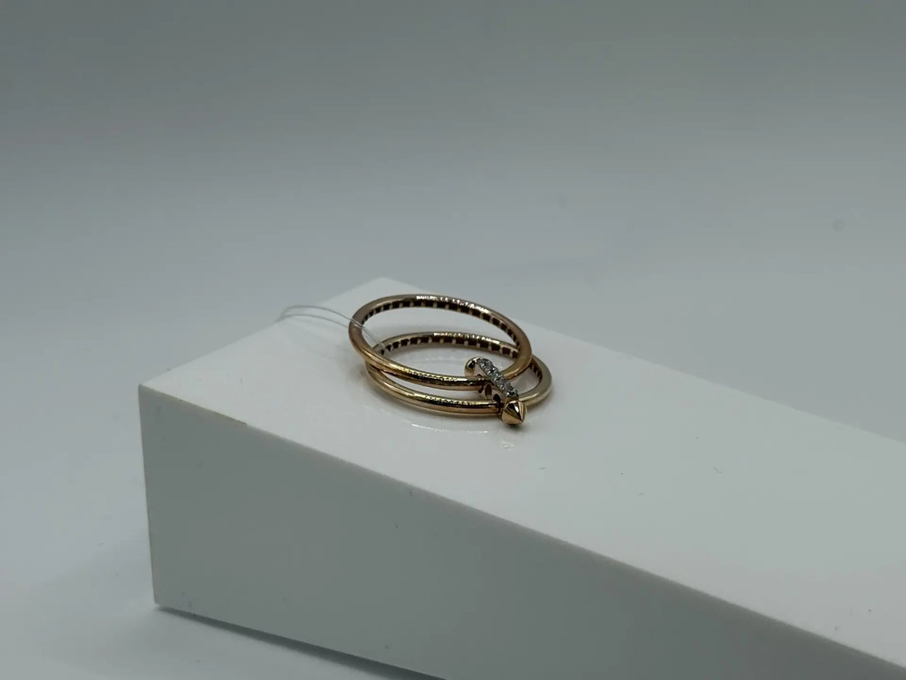 КОЛЬЦО С КАМНЯМИ (Au 585)