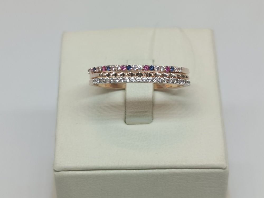 КОЛЬЦО С КАМНЯМИ (Au 585)