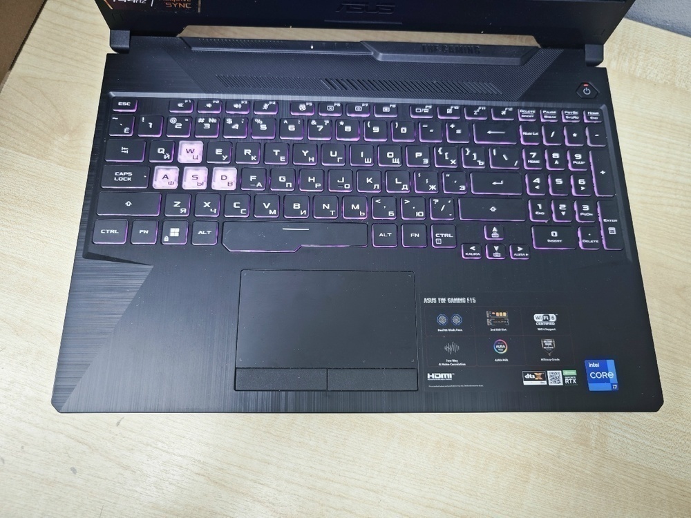Ноутбук ASUS TUF F15 FX506H; Core i7-11800H, GeForce RTX 3050 Ti, 16 Гб, 480 Гб, Нет