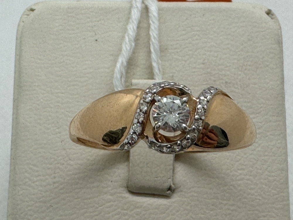 КОЛЬЦО С КАМНЯМИ (Au 585)