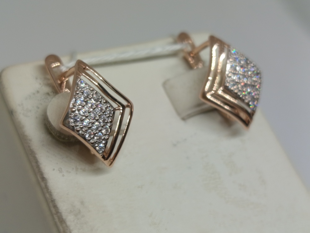 СКМИ585 СЕРЬГИ С КАМНЯМИ (Au 585)